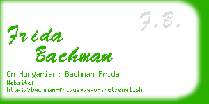 frida bachman business card